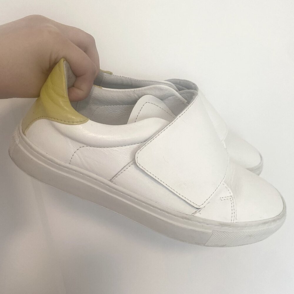 Maguire Shoe Treviso White‎ and Yellow Leather Unisex Women's Size 5.5